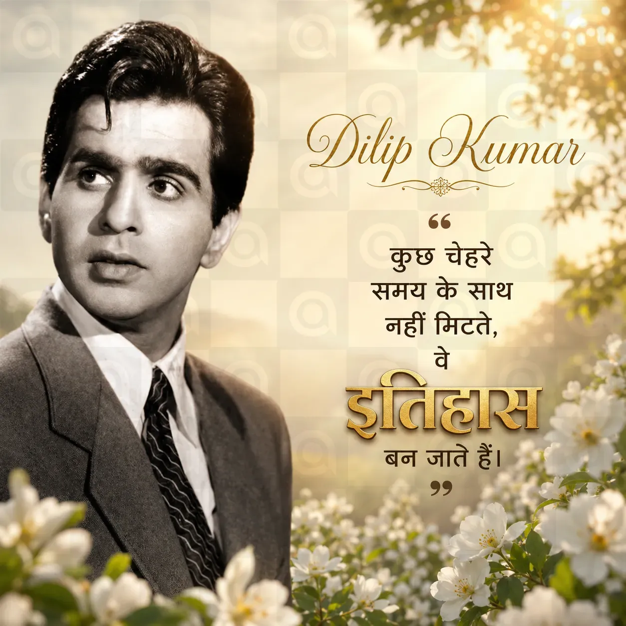 Dilipkumar Death Anniversary Poster Template