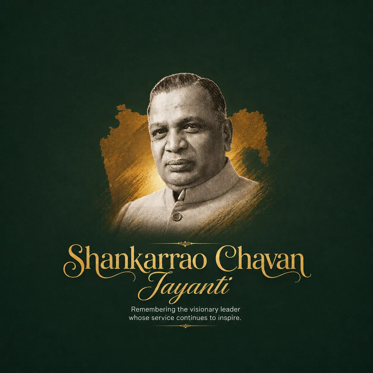 Shankarrao Chavan Jayanti Poster Template - Design 3