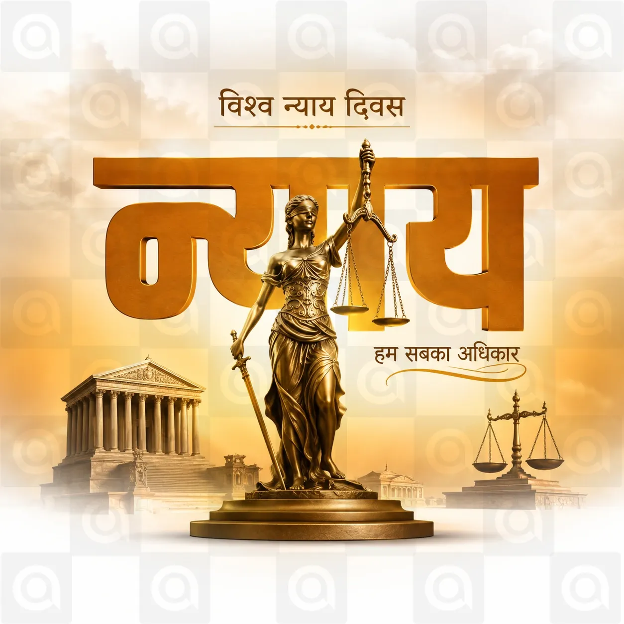 World Justice Day Poster Template
