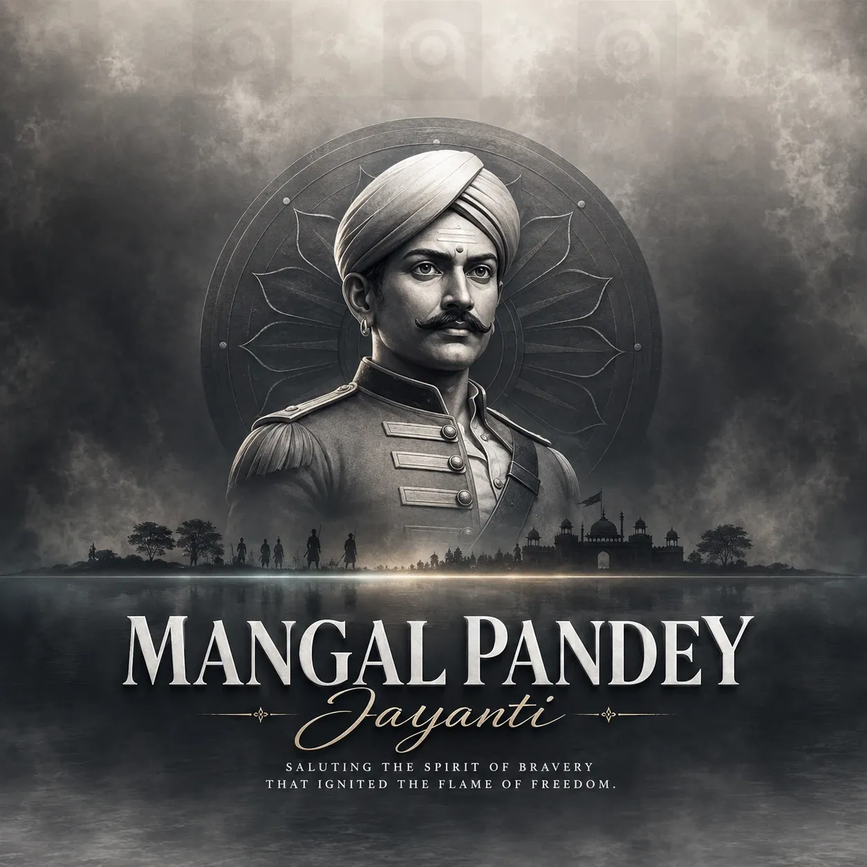 Mangal Pandey Jayanti Poster Template