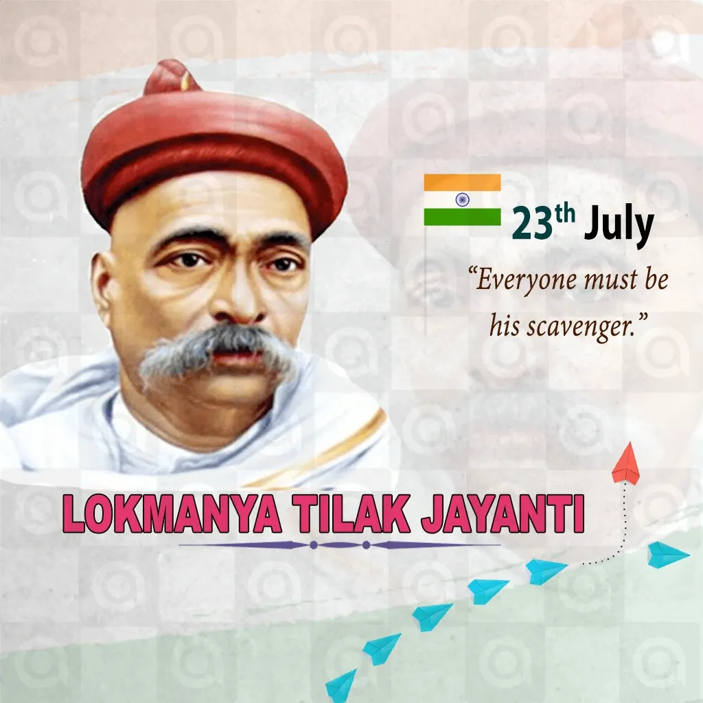 Lokmanya Bal Gangadhar Tilak Jayanti Poster Template
