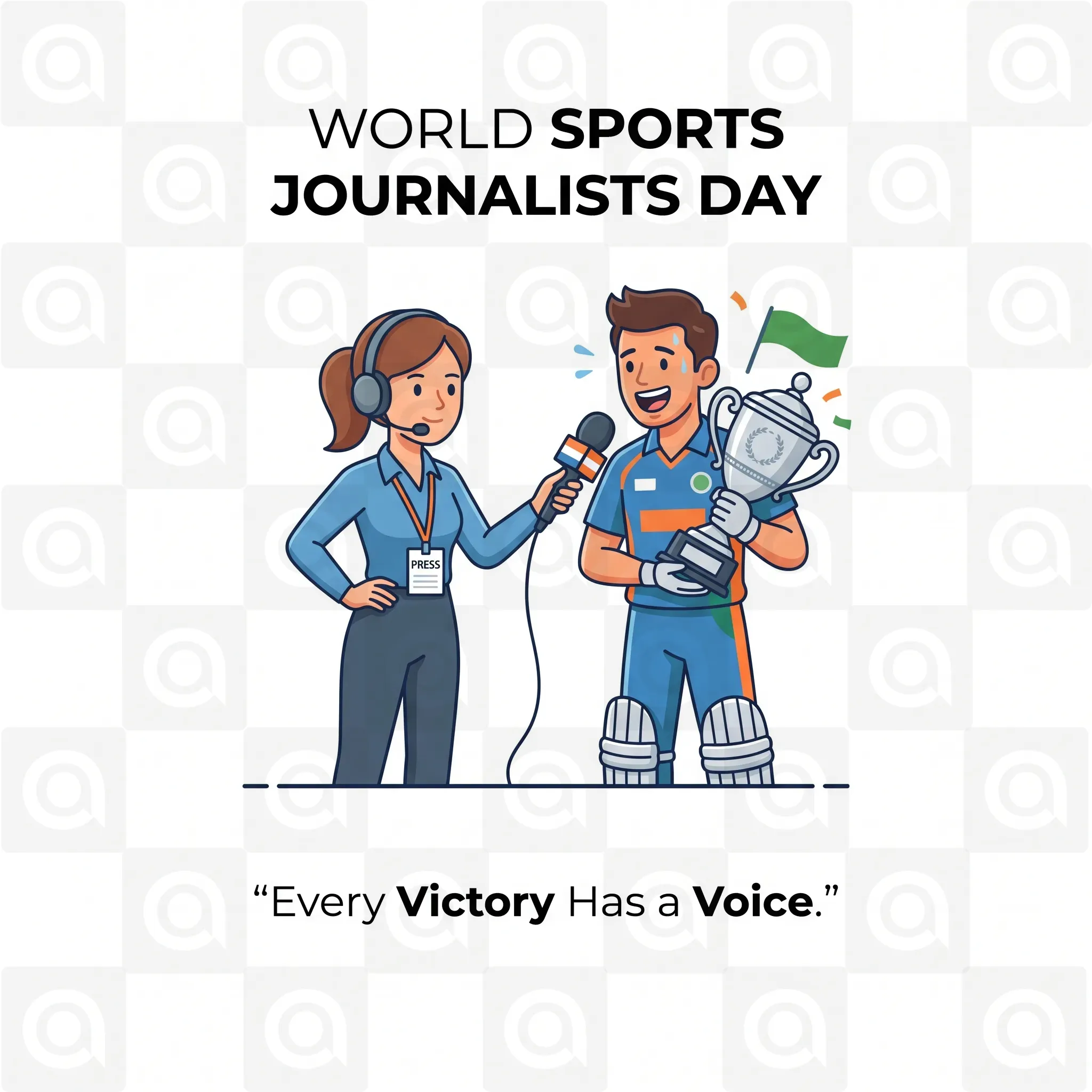 World Sports Journalists Day Poster Template