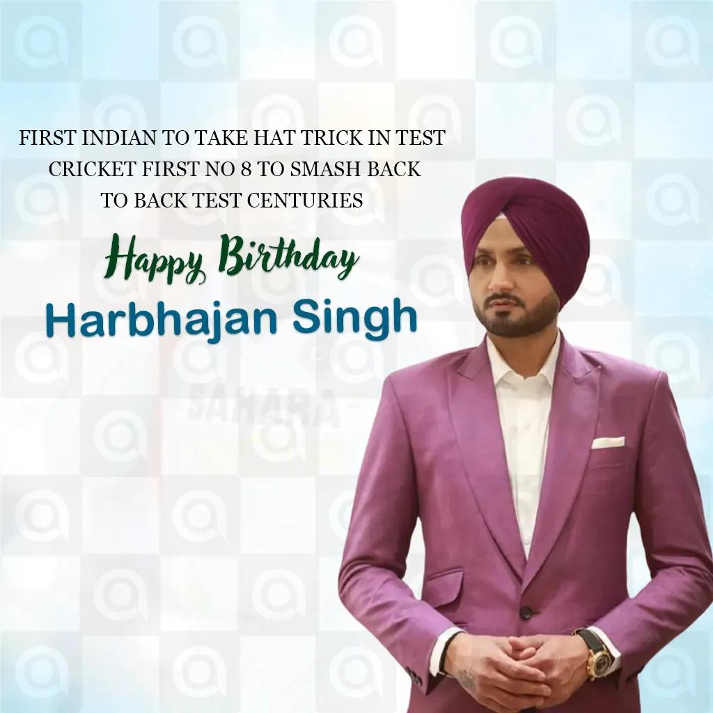 Harbhajan Singh Birthday Poster Template