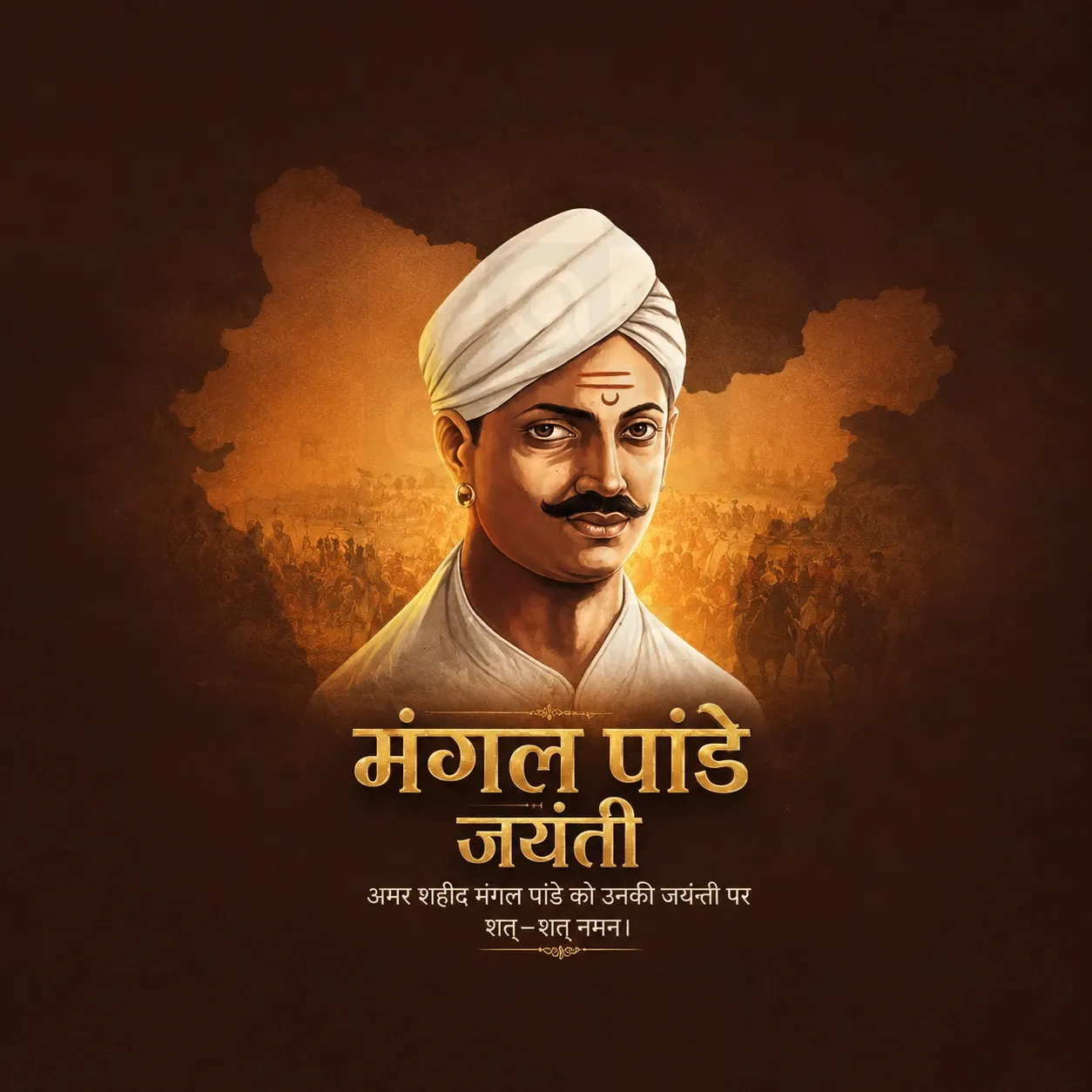 Mangal Pandey Jayanti Poster Template