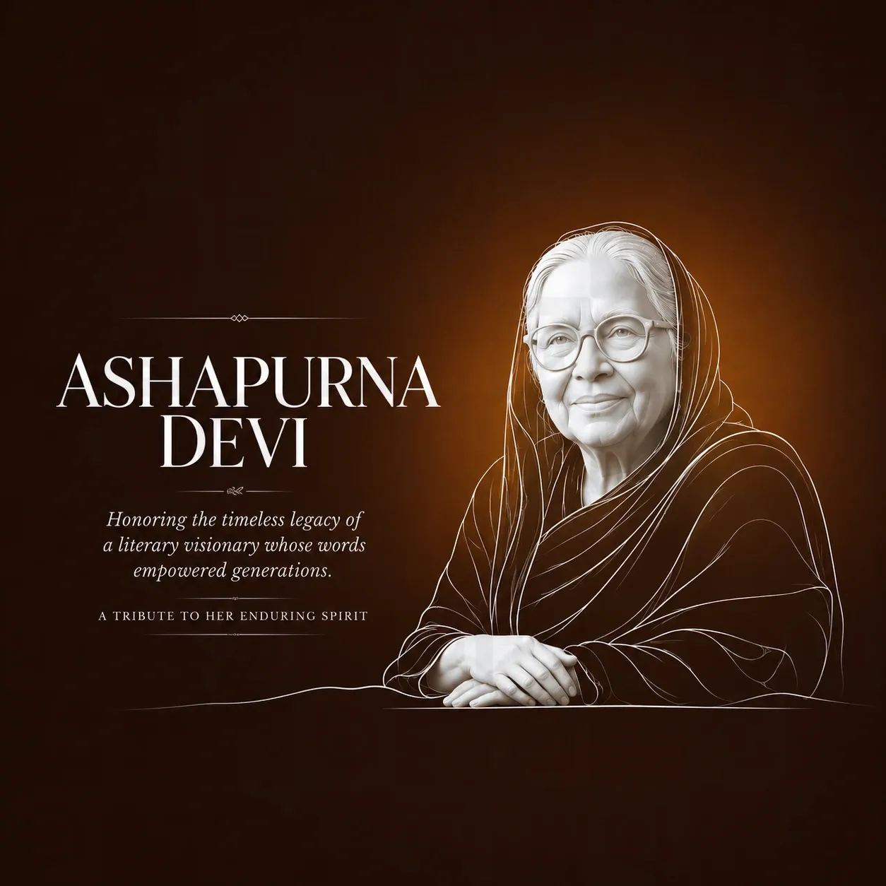 Ashapurna Devi Death Anniversary Poster Template