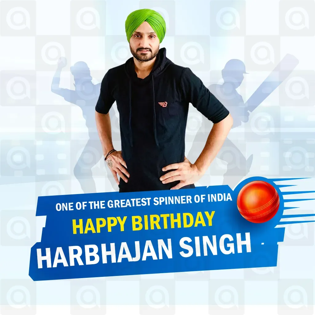 Harbhajan Singh Birthday Poster Template