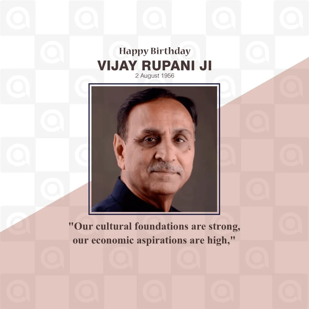 Vijaybhai Rupani Birthday Poster Template