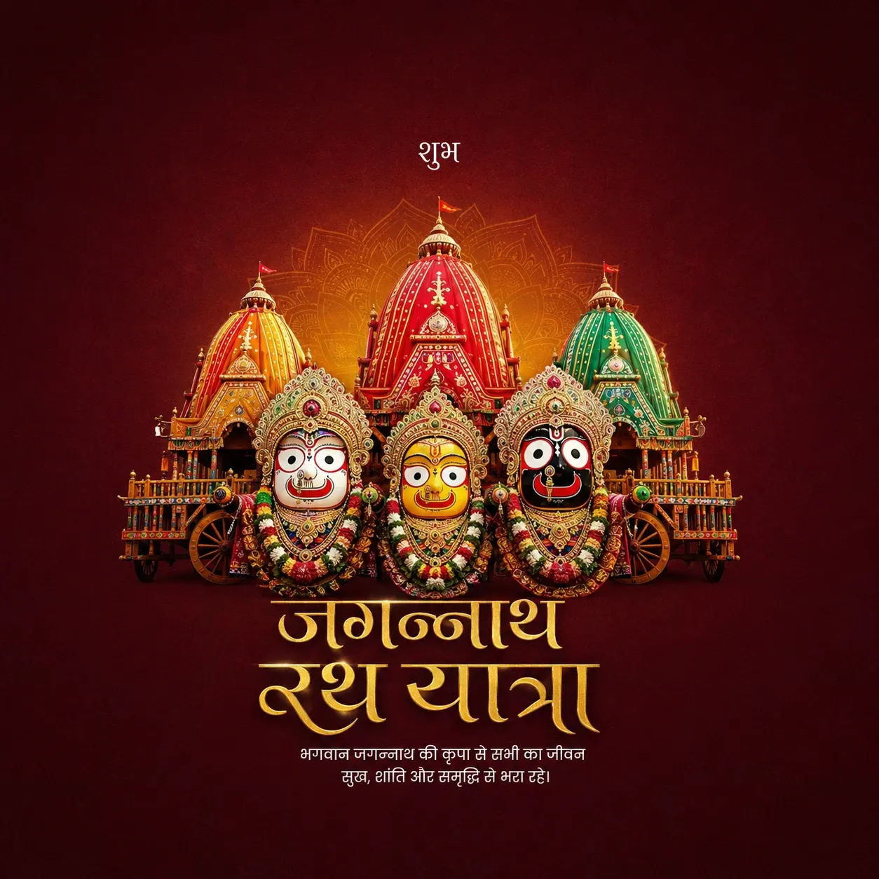 Jagannath Rath Yatra (અષાઢી બીજ) Poster Template