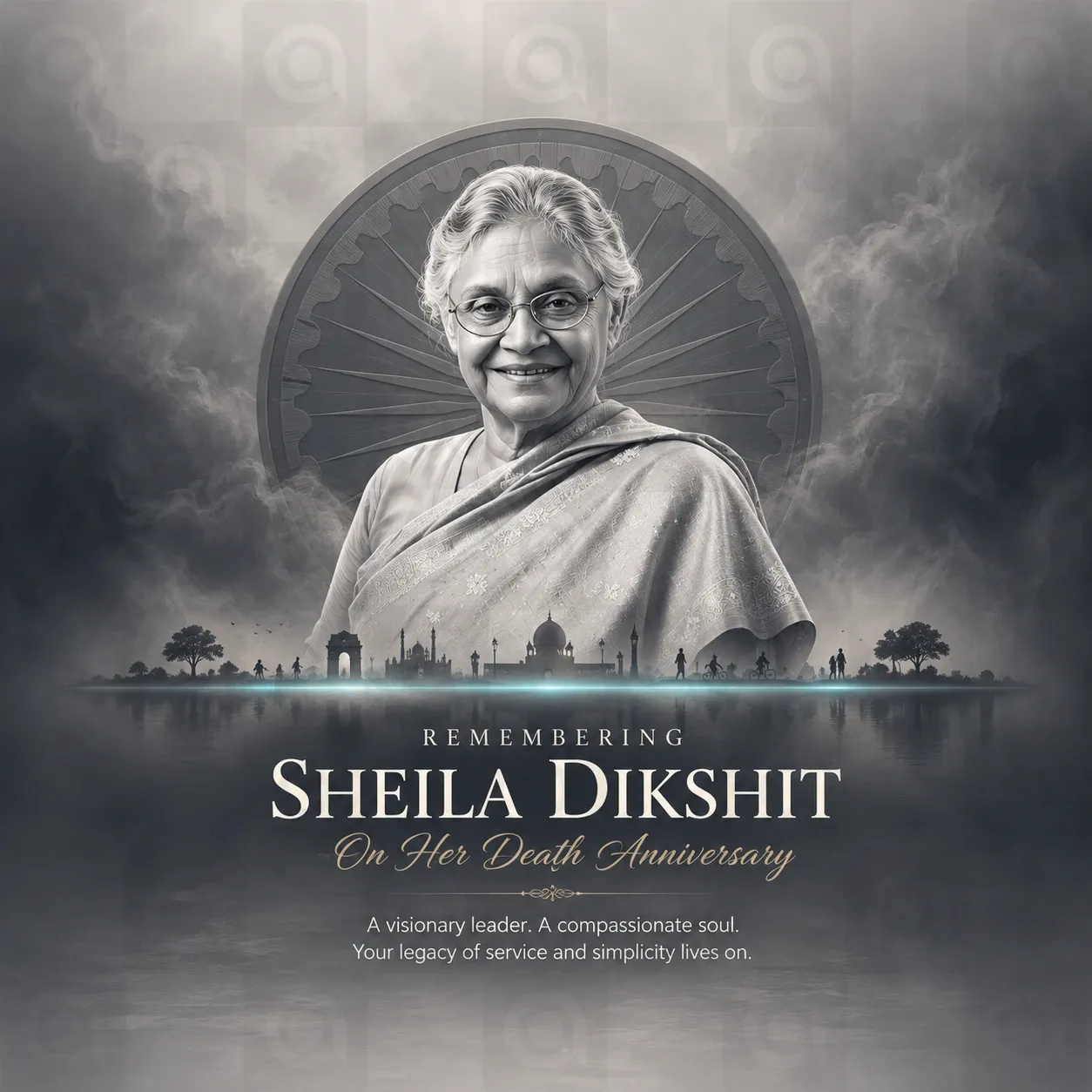 Sheila Dikshit's death anniversary Poster Template