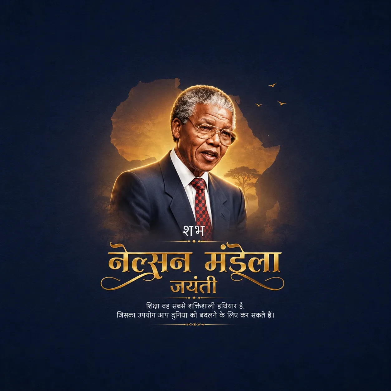 Nelson Mandela Jayanti Poster Template