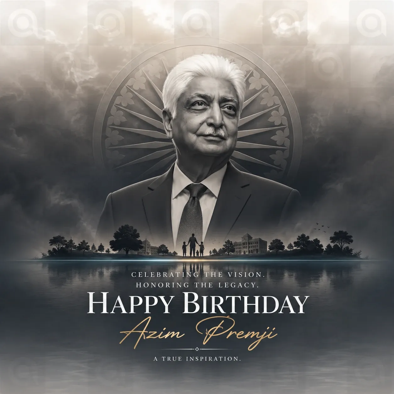 Azim Premji's birthday Poster Template
