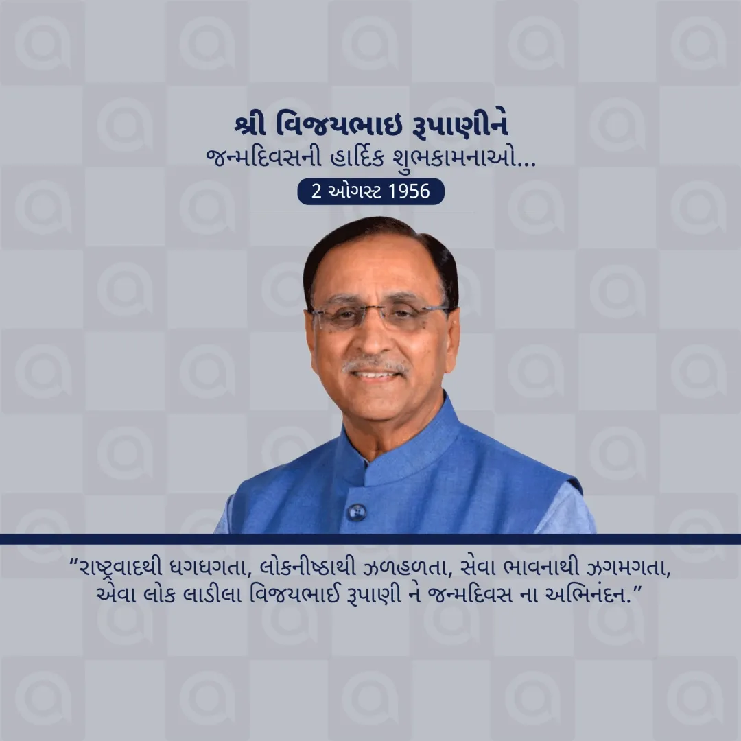 Vijaybhai Rupani Birthday Poster Template