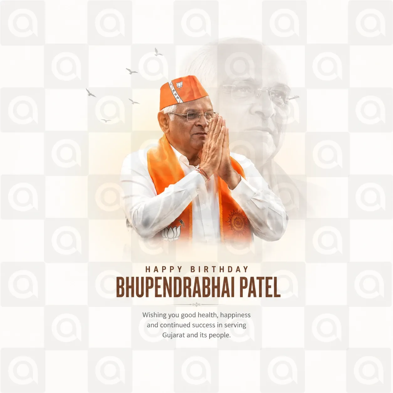Bhupendrabhai Patel's birthday Poster Template