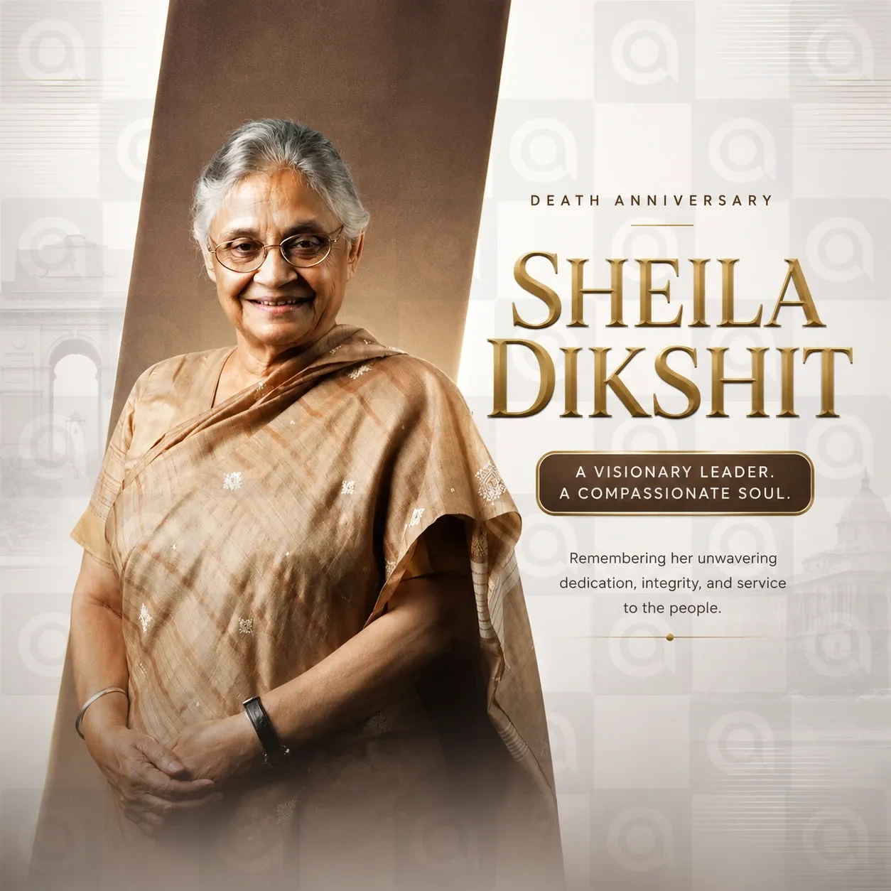 Sheila Dikshit's death anniversary Poster Template