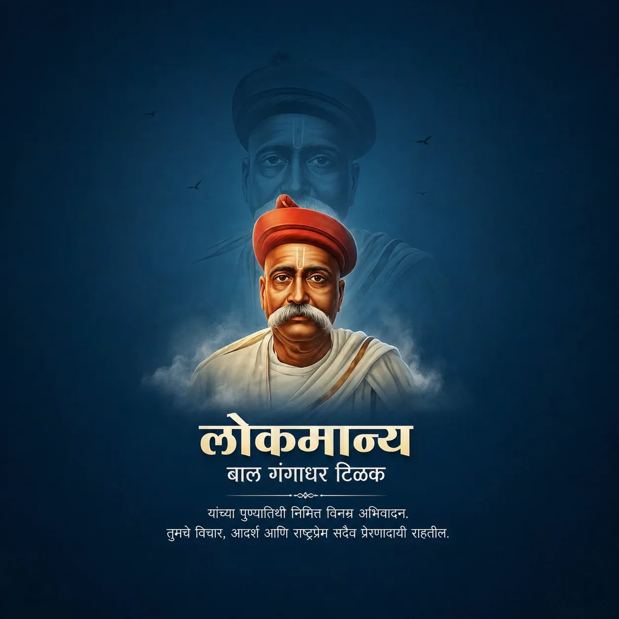 Bal Gangadhar Tilak's death anniversary Poster Template