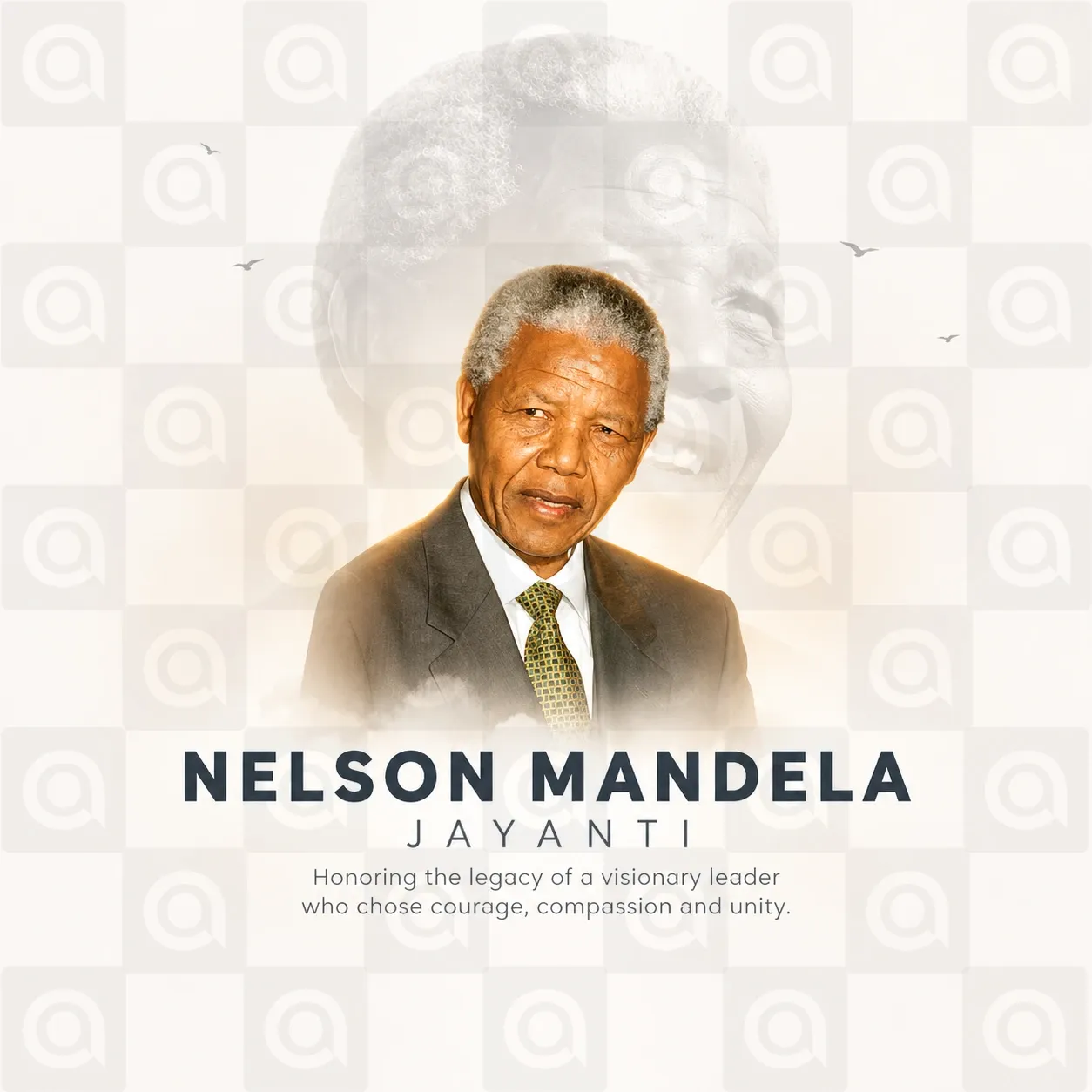Nelson Mandela Jayanti Poster Template