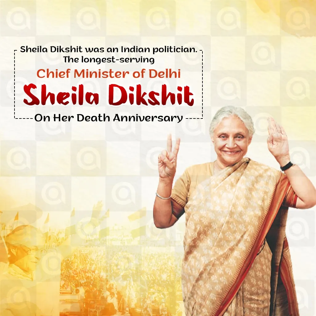 Sheila Dikshit's death anniversary Poster Template