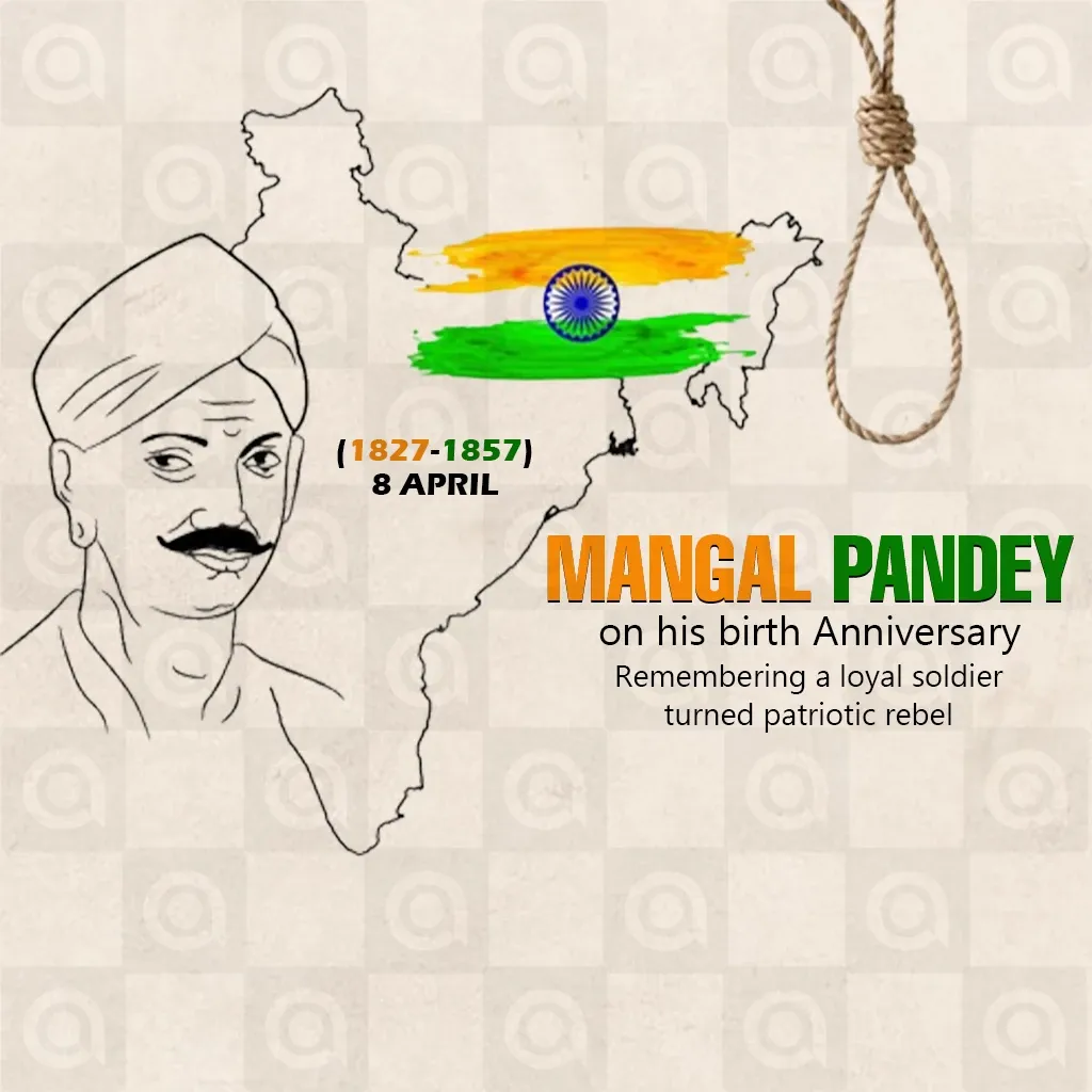 Mangal Pandey Jayanti Poster Template