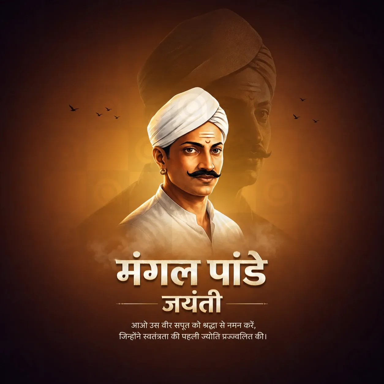Mangal Pandey Jayanti Poster Template