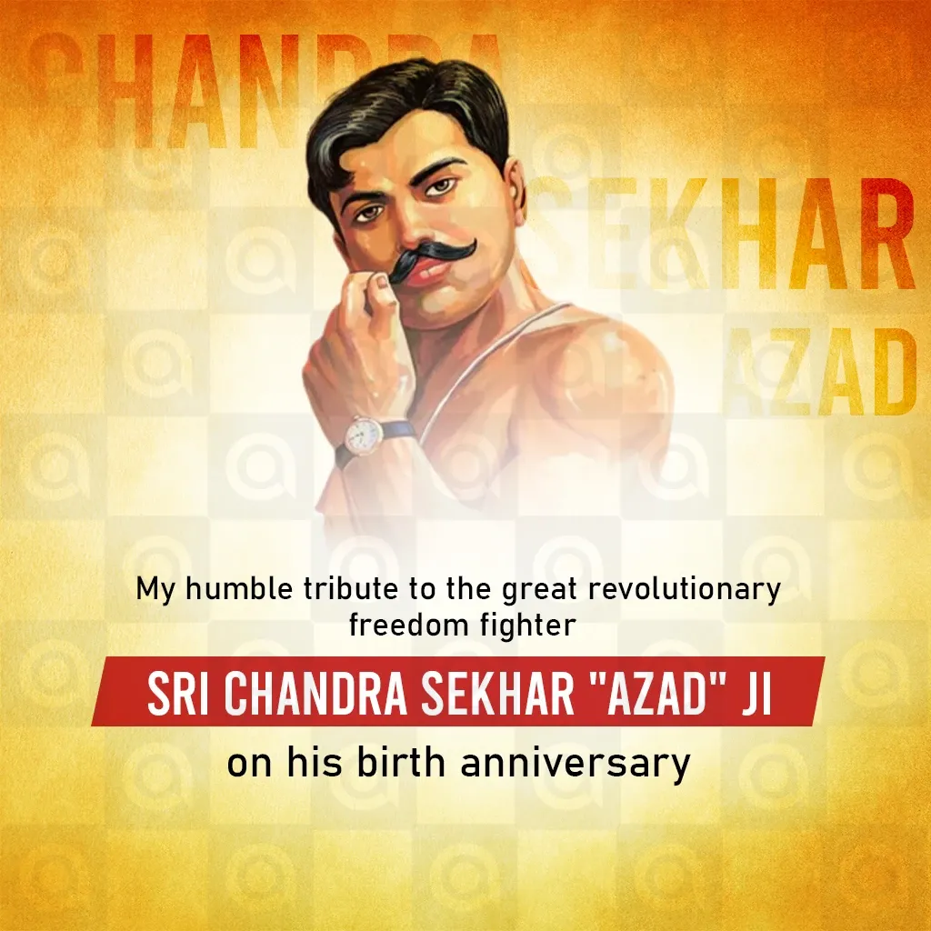 Chandra Shekhar Azad's birth anniversary Poster Template - Free Download