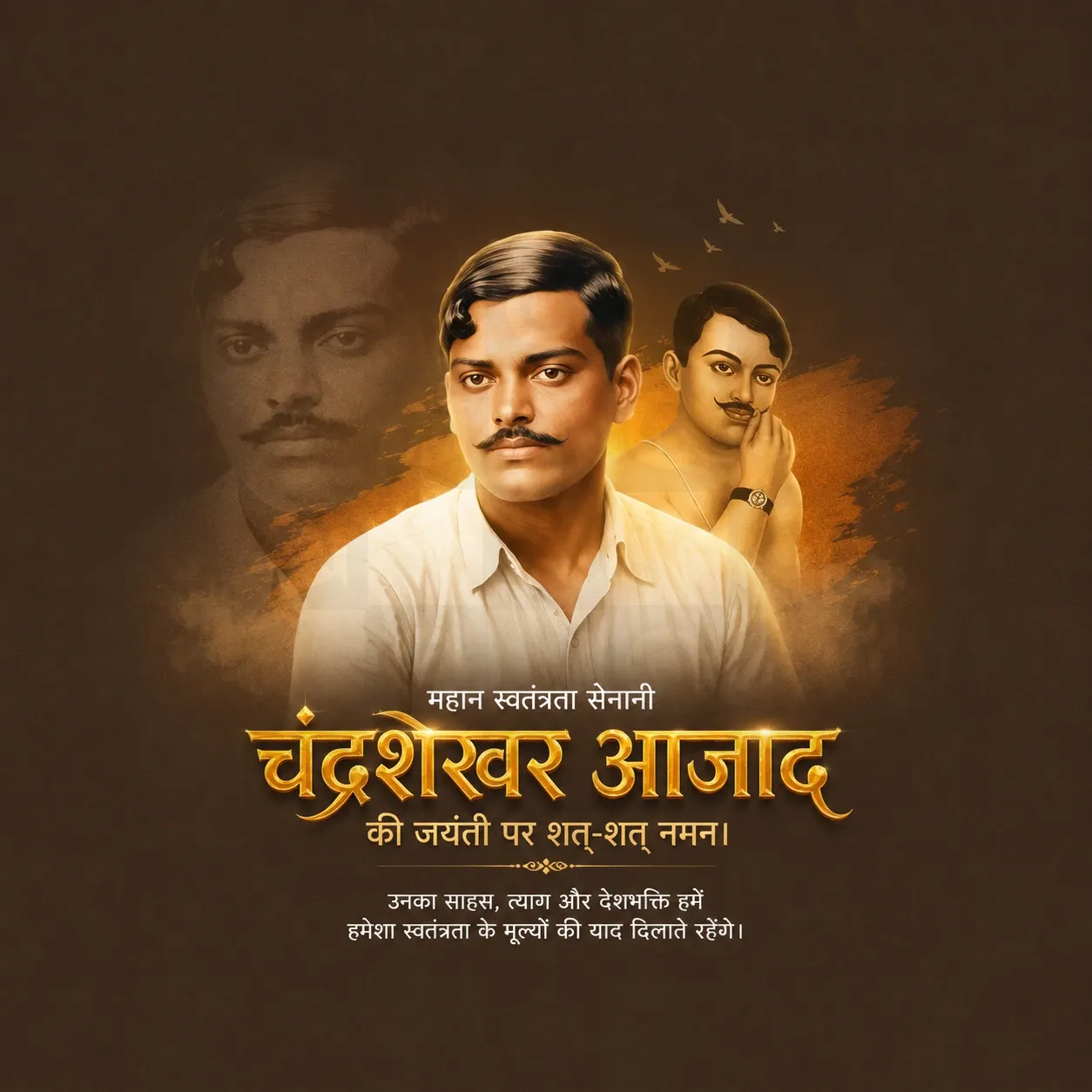 Chandra Shekhar Azad's birth anniversary Poster Template