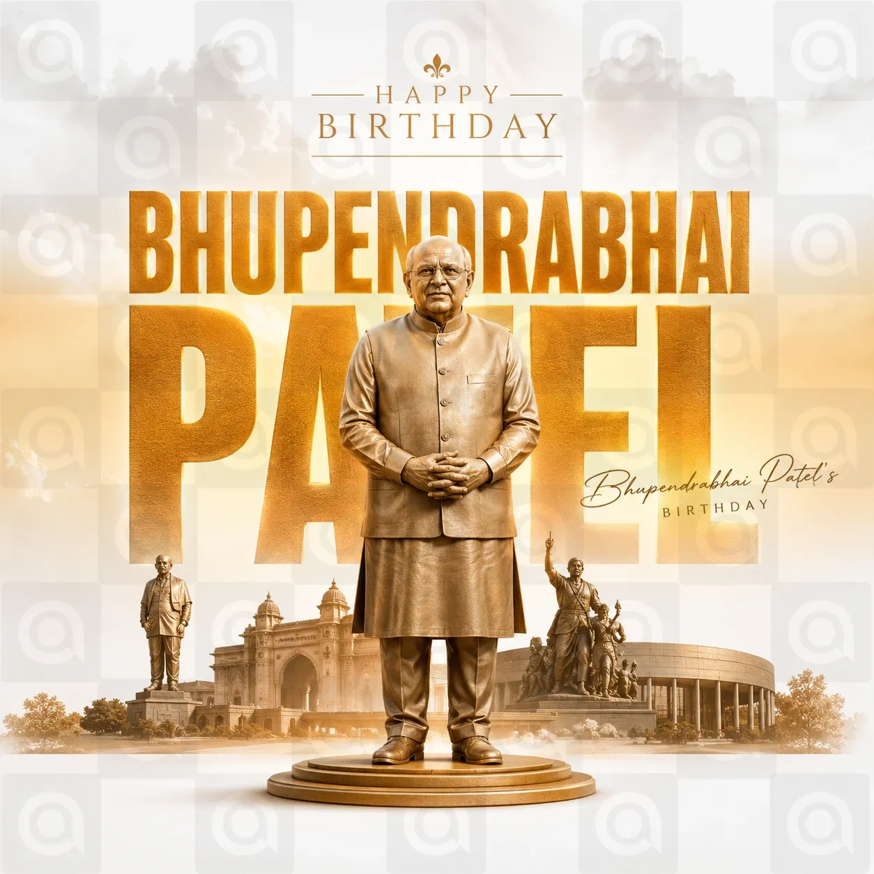 Bhupendrabhai Patel's birthday Poster Template