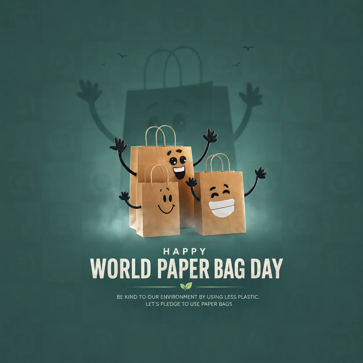 World Paper Bag Day Poster Template