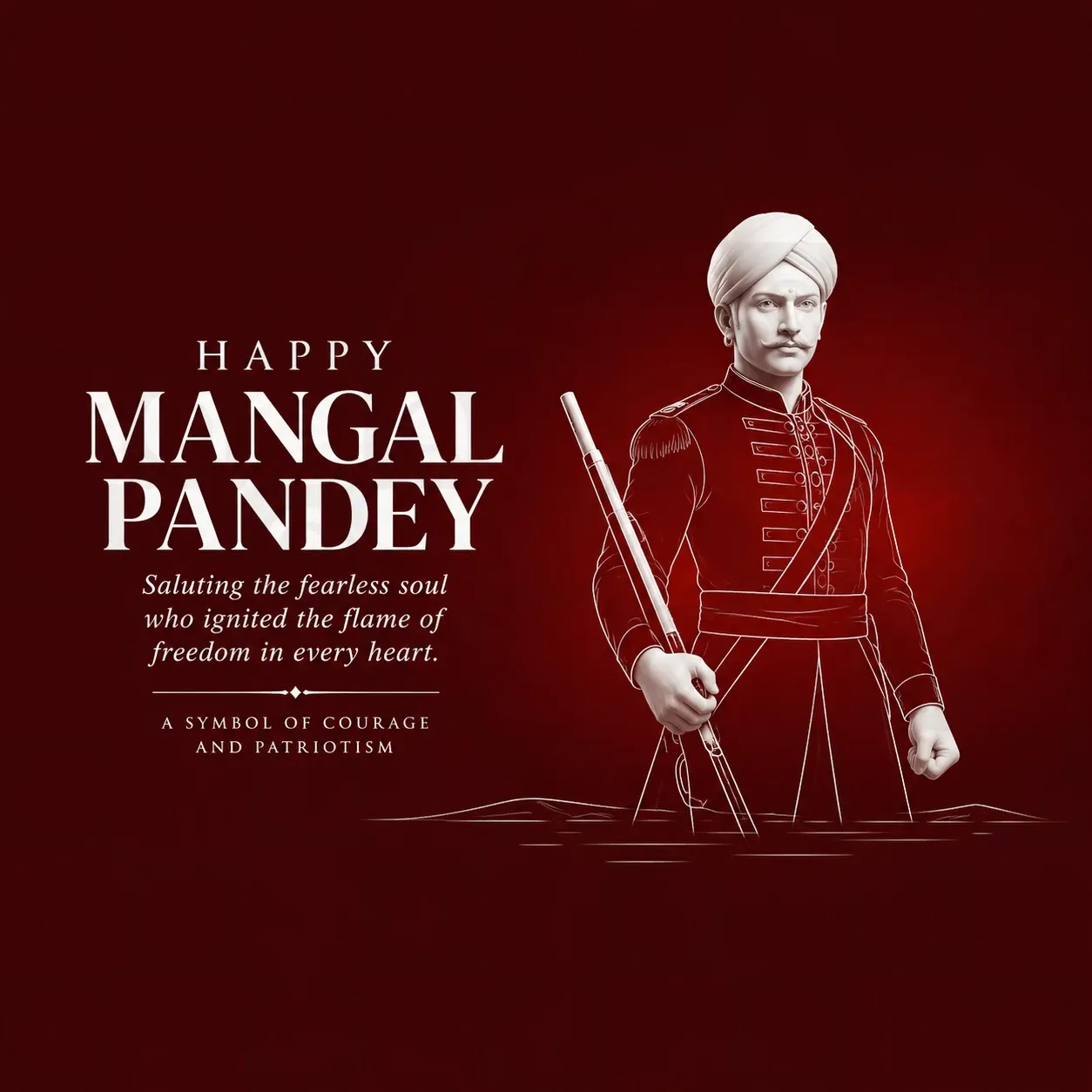 Mangal Pandey Jayanti Poster Template