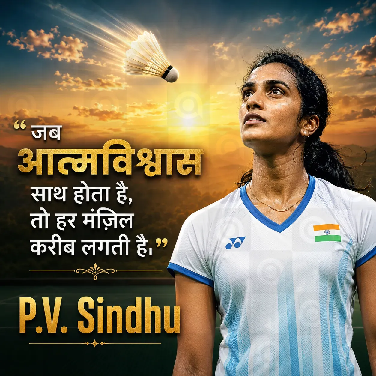 P.V. Sindhu Birth Anniversary Poster Template