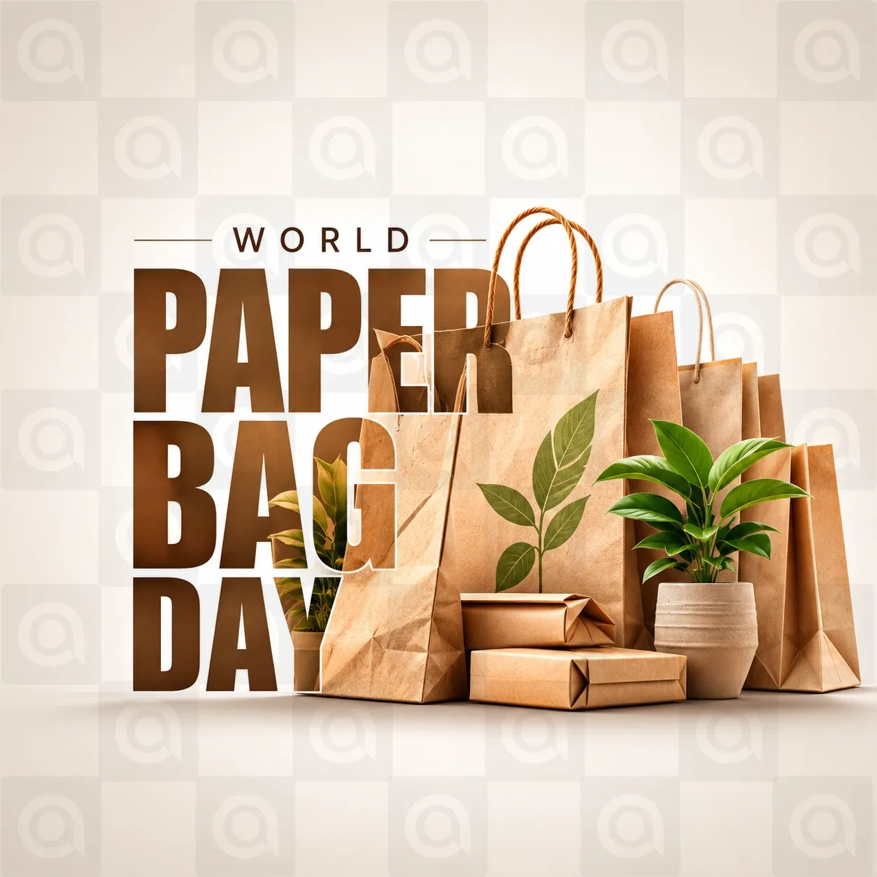 World Paper Bag Day Poster Template - Free Download