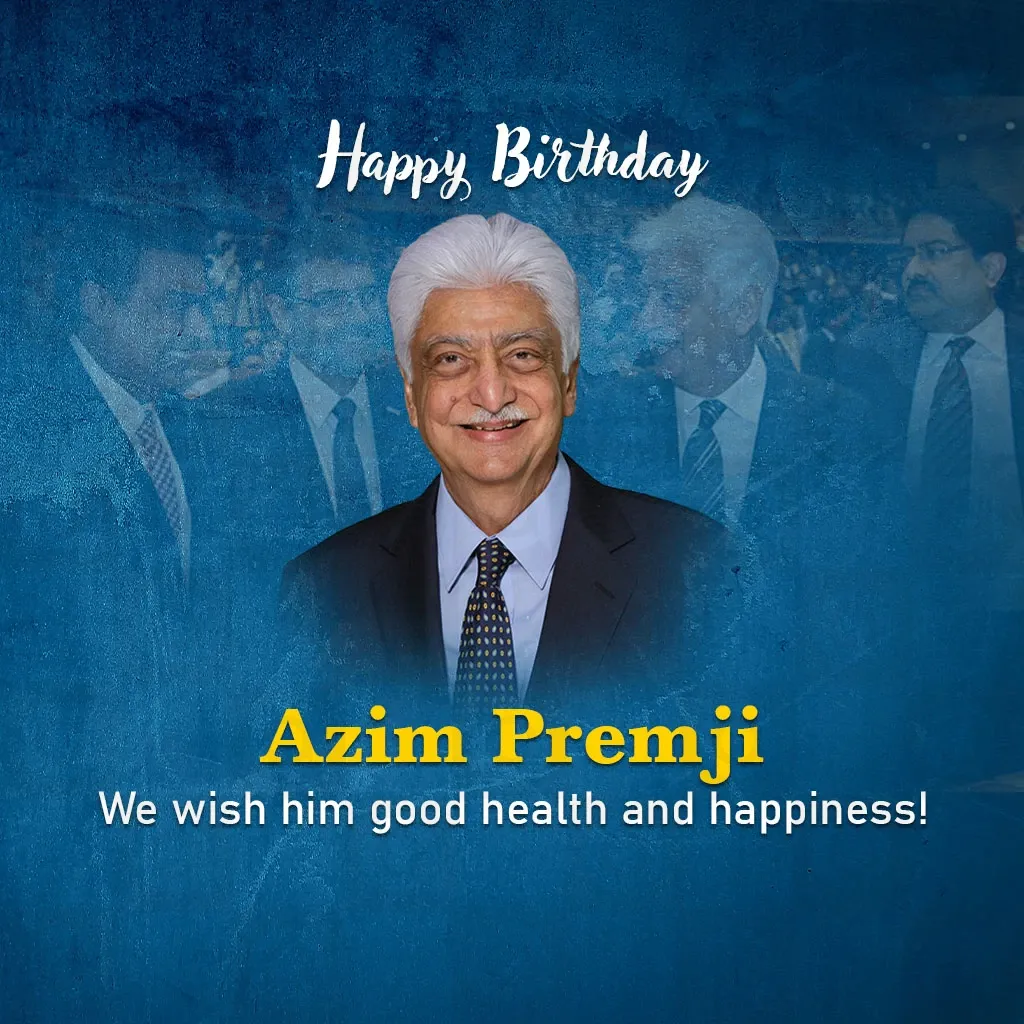 Azim Premji's birthday Poster Template