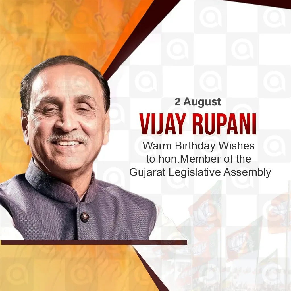 Vijaybhai Rupani Birthday Poster Template