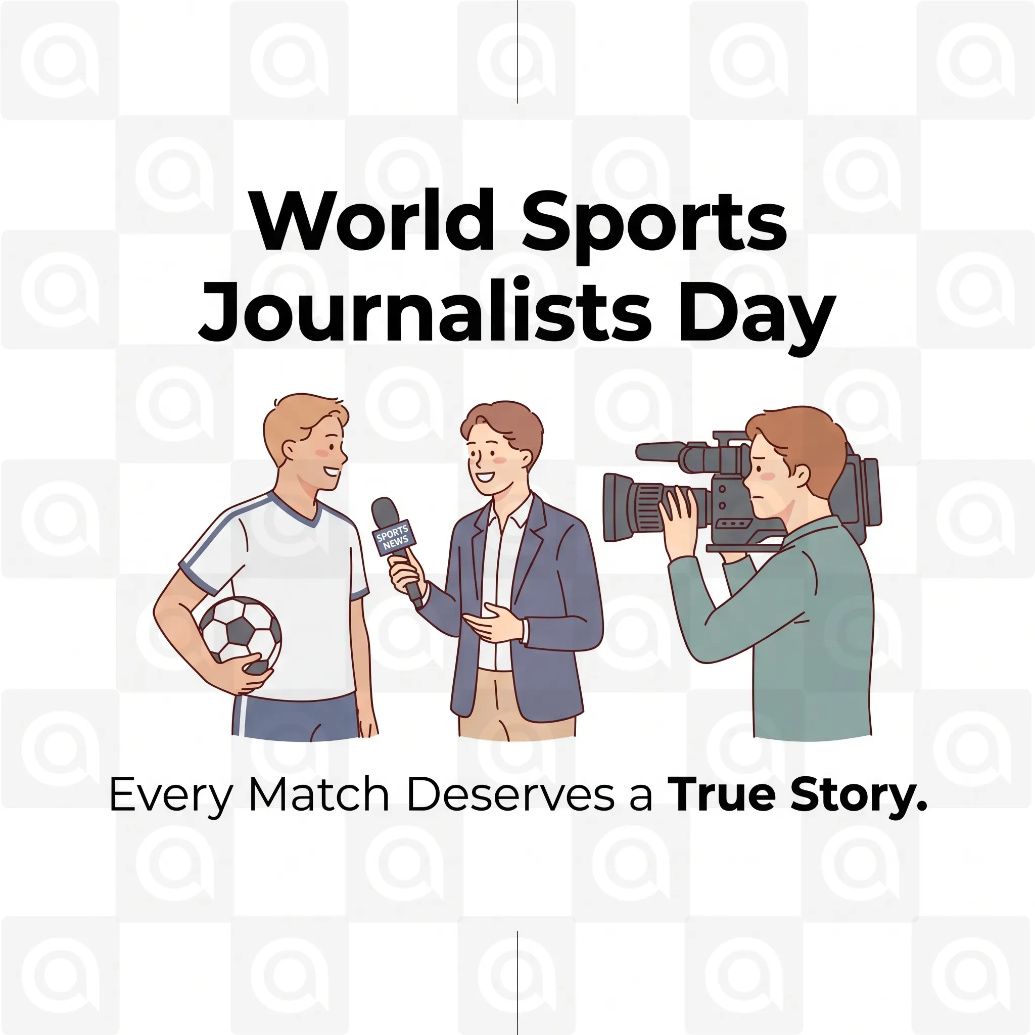 World Sports Journalists Day Poster Template