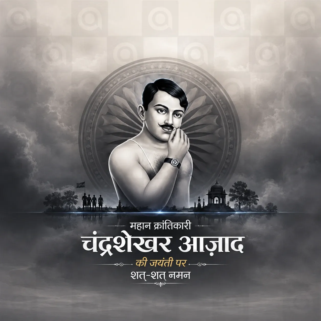 Chandra Shekhar Azad's birth anniversary Poster Template