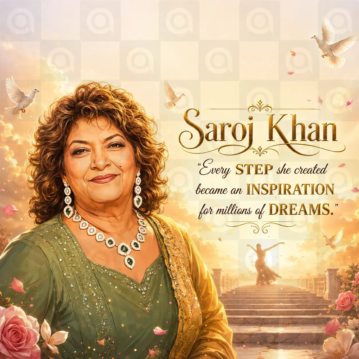 Saroj Khan Death Anniversary Poster Template