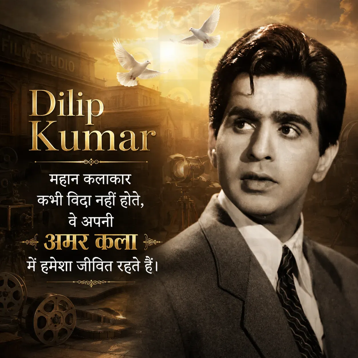 Dilipkumar Death Anniversary Poster Template