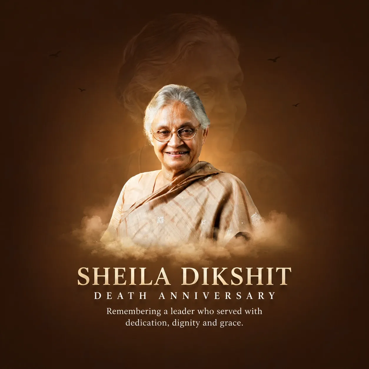 Sheila Dikshit's death anniversary Poster Template