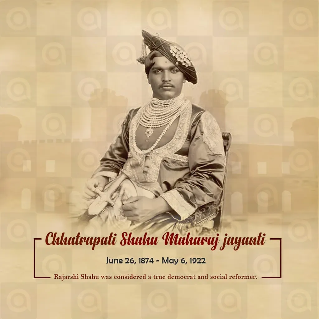 Rajarshi Chhatrapati Shahu Maharaj's Birth Anniversary Poster Template