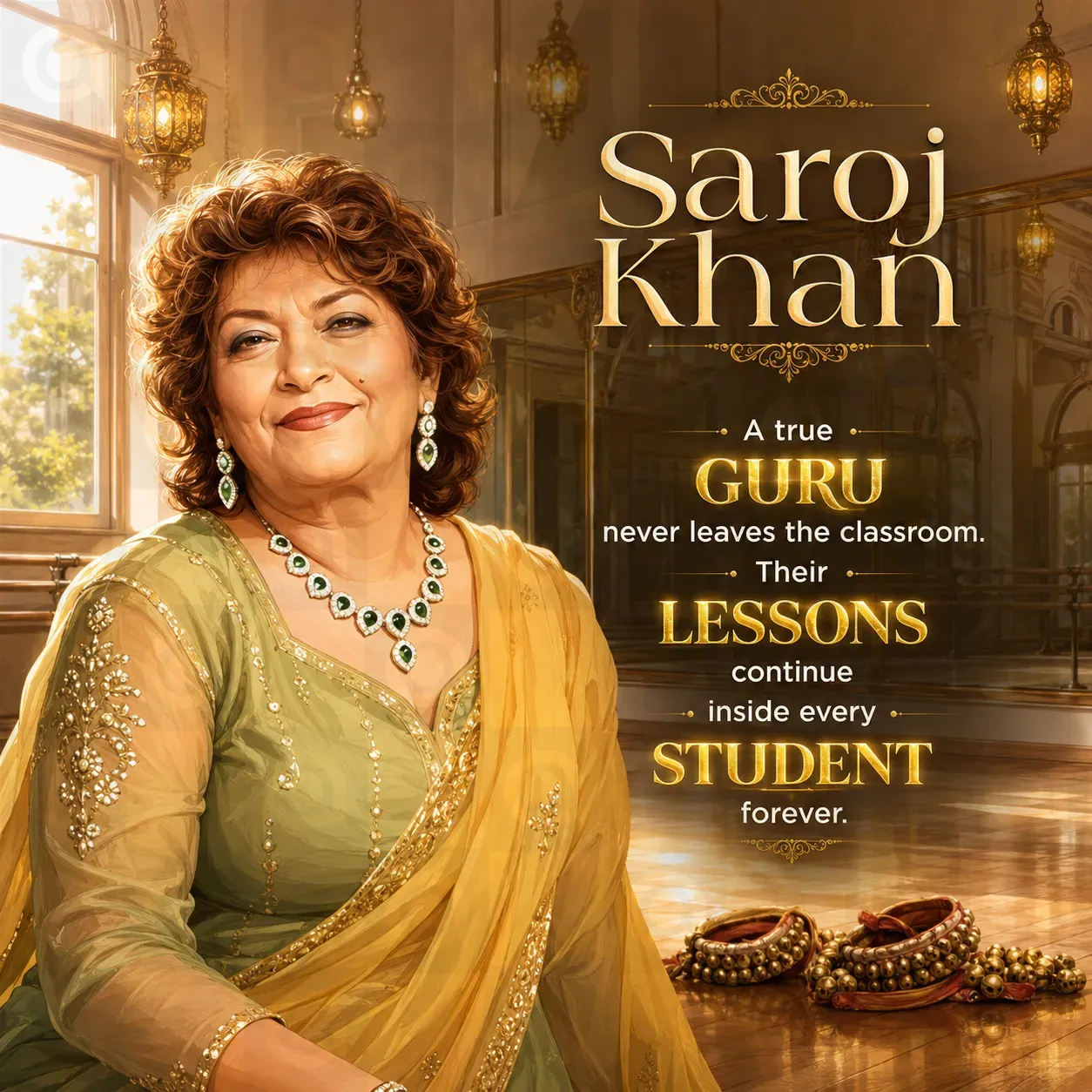 Saroj Khan Death Anniversary Poster Template - Design 4