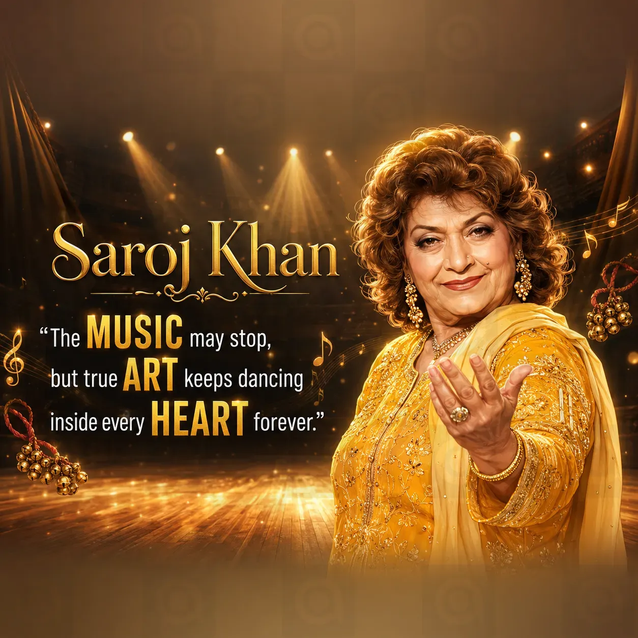 Saroj Khan Death Anniversary Poster Template