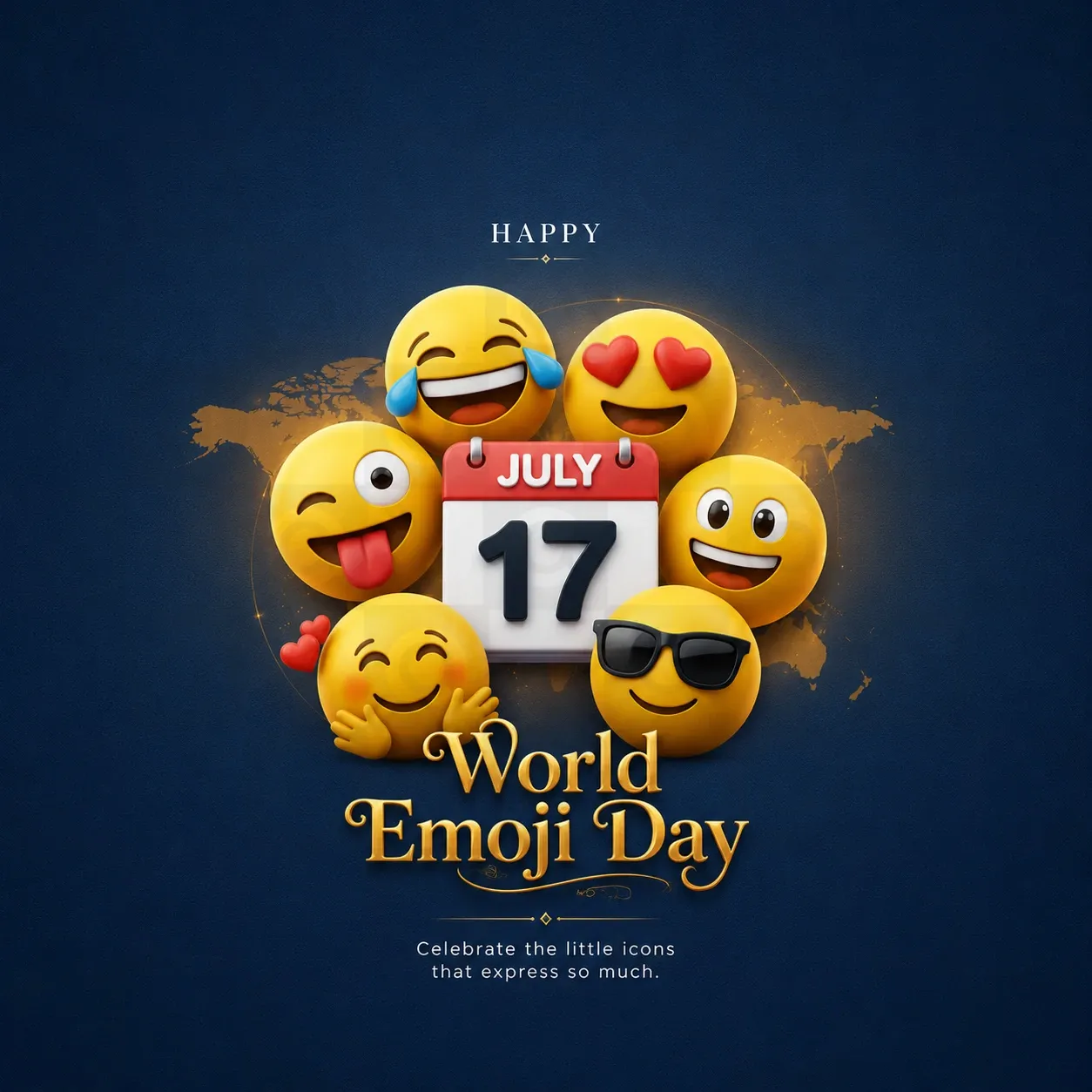 World Emoji Day Poster Template
