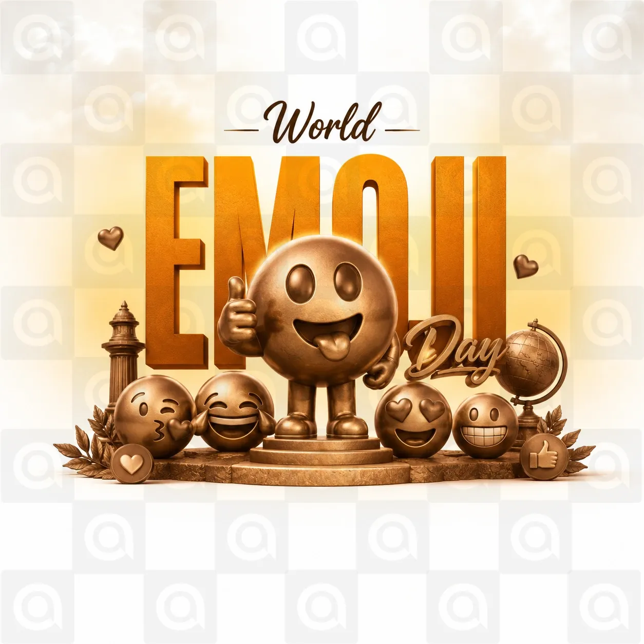 World Emoji Day Poster Template