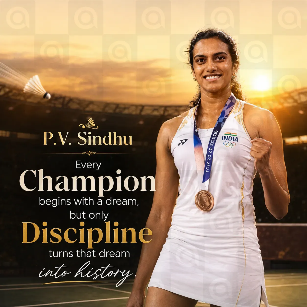 P.V. Sindhu Birth Anniversary Poster Template