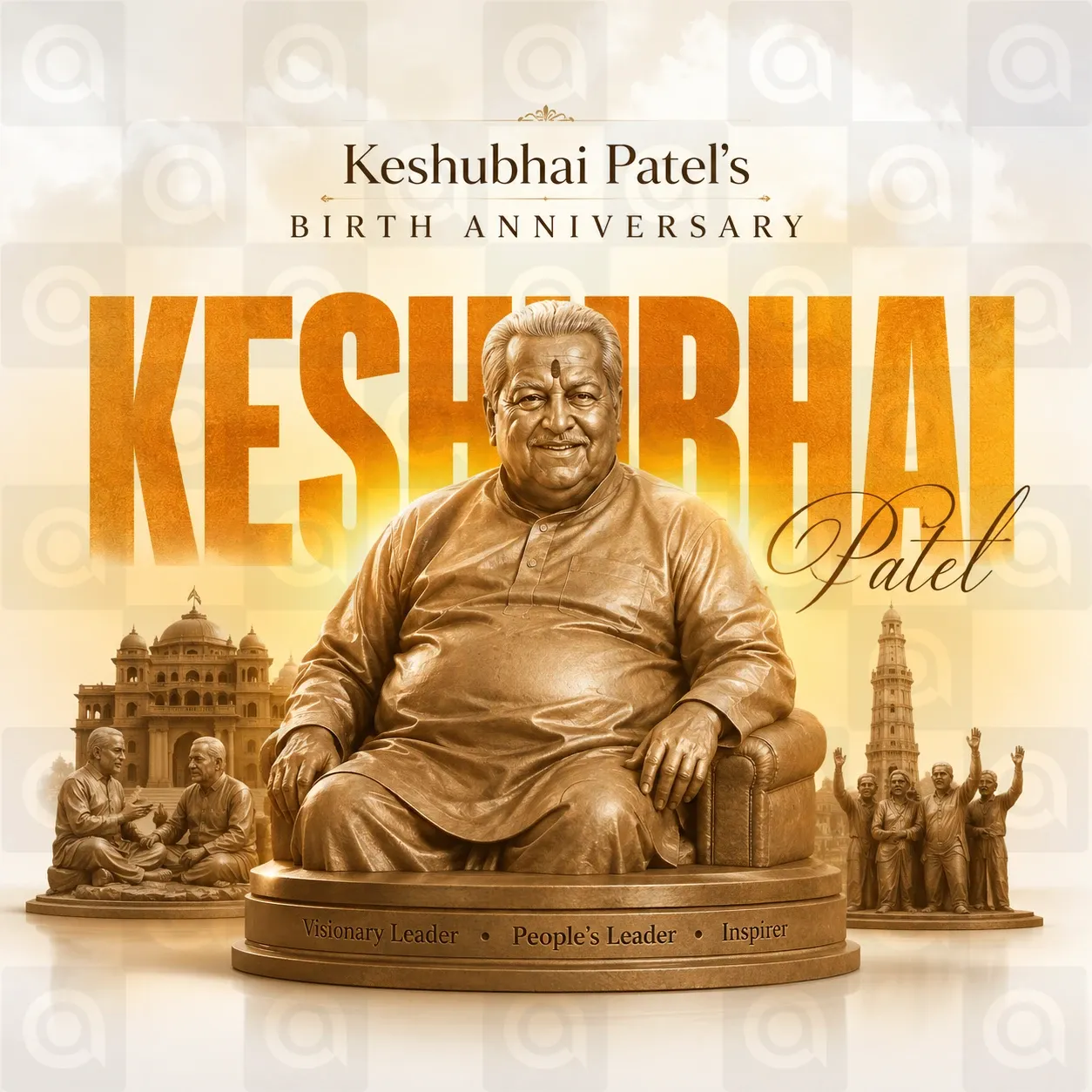 Keshubhai Patel's birth anniversary Poster Template