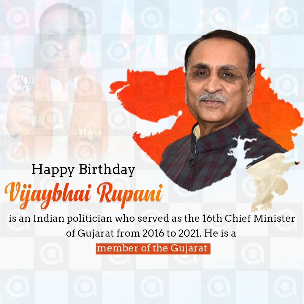 Vijaybhai Rupani Birthday Poster Template