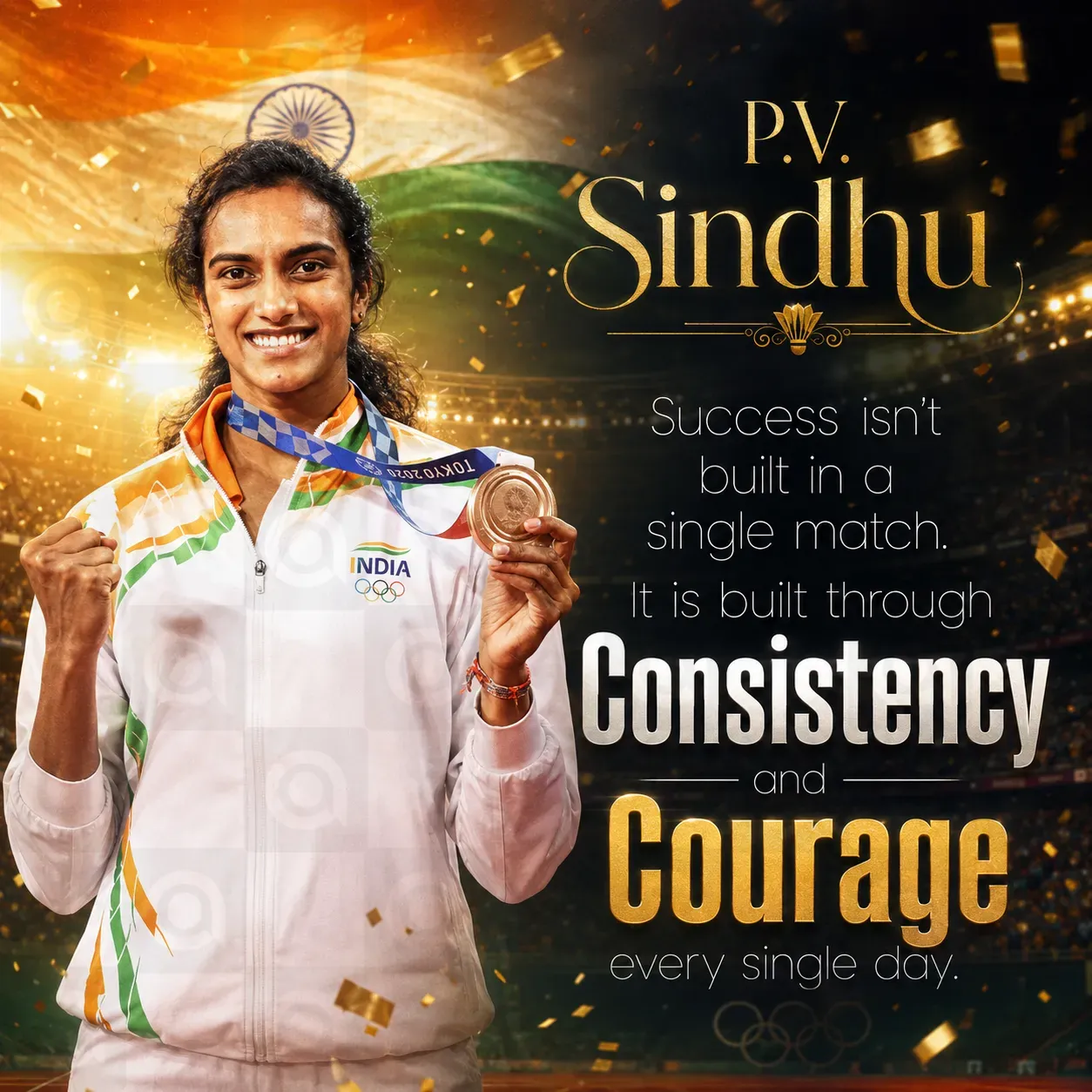 P.V. Sindhu Birth Anniversary Poster Template