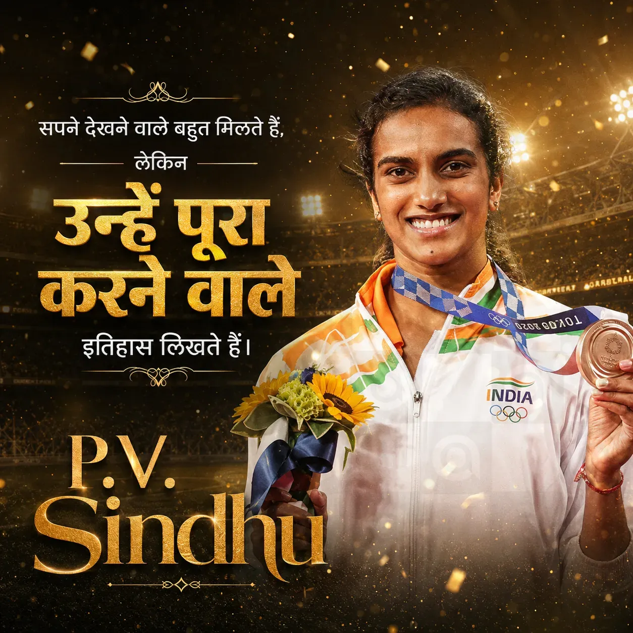 P.V. Sindhu Birth Anniversary Poster Template