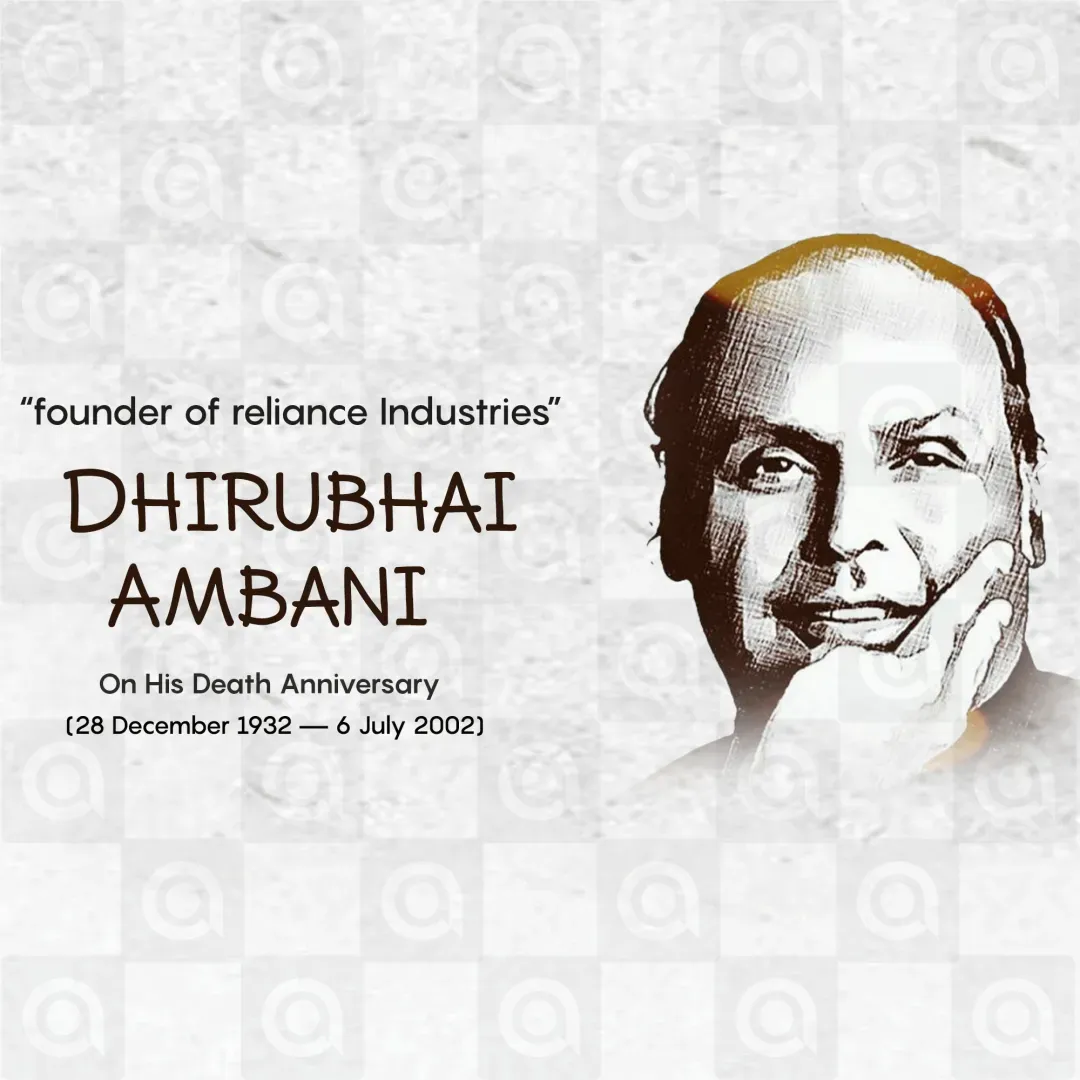Dhirubhai Ambani Death Anniversary Poster Template