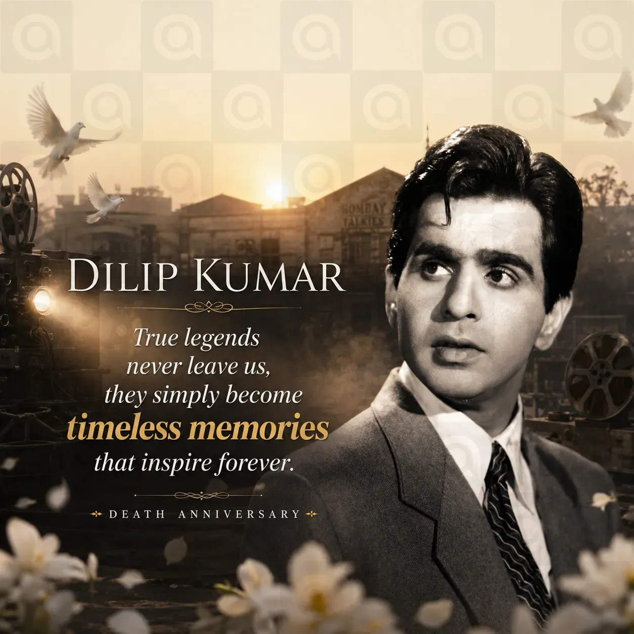 Dilipkumar Death Anniversary Poster Template