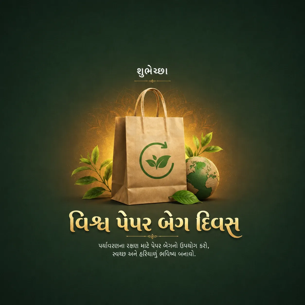 World Paper Bag Day Poster Template